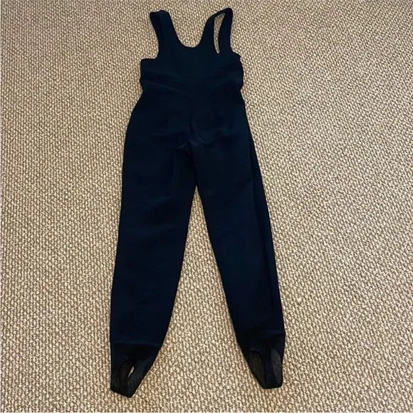 Obermeyer Vintage Black Overall One Piece Bib Stirrup Snow Suit Wool blend 6R - Picture 3 of 7